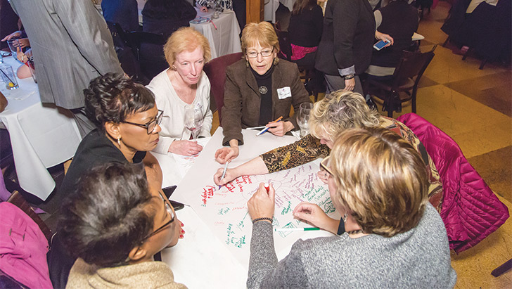 Participants in the idea competition talked through ideas as a team. // Photo by Matt Gadzinski