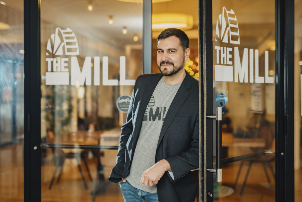 Robert Herrera, founder ofThe Mill, is ahead of the curve when it comes to imagining space for Delaware's future offices. The Mill, a coworking space in northern Delaware, has more than 300 members. DBT PHOTO BY JIM COARSE/ MOONLOOP PHOTOGRAPHY